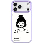Custodia magnetica per telefono con motivo ragazza dai capelli corti in stile schizzo, For iPhone 17 Pro Max, For iPhone 17 Pro, For iPhone 17, For iPhone Air