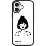 Custodia magnetica per telefono con motivo ragazza dai capelli corti in stile schizzo, For iPhone 17 Pro Max, For iPhone 17 Pro, For iPhone 17, For iPhone Air