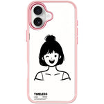 Custodia magnetica per telefono con motivo ragazza dai capelli corti in stile schizzo, For iPhone 17 Pro Max, For iPhone 17 Pro, For iPhone 17, For iPhone Air