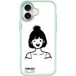 Custodia magnetica per telefono con motivo ragazza dai capelli corti in stile schizzo, For iPhone 17 Pro Max, For iPhone 17 Pro, For iPhone 17, For iPhone Air