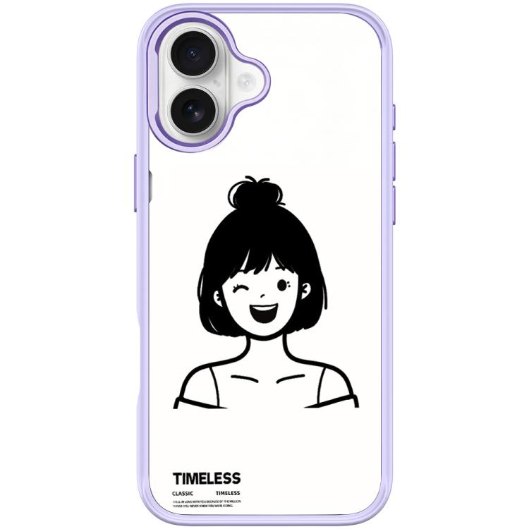 Custodia magnetica per telefono con motivo ragazza dai capelli corti in stile schizzo, For iPhone 17 Pro Max, For iPhone 17 Pro, For iPhone 17, For iPhone Air