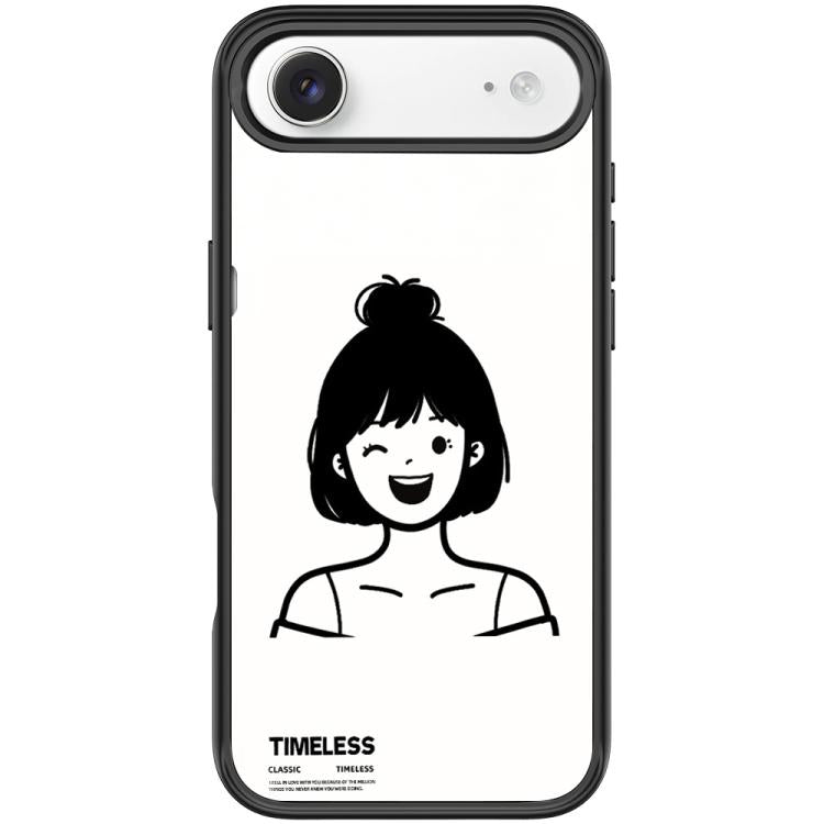 Custodia magnetica per telefono con motivo ragazza dai capelli corti in stile schizzo, For iPhone 17 Pro Max, For iPhone 17 Pro, For iPhone 17, For iPhone Air