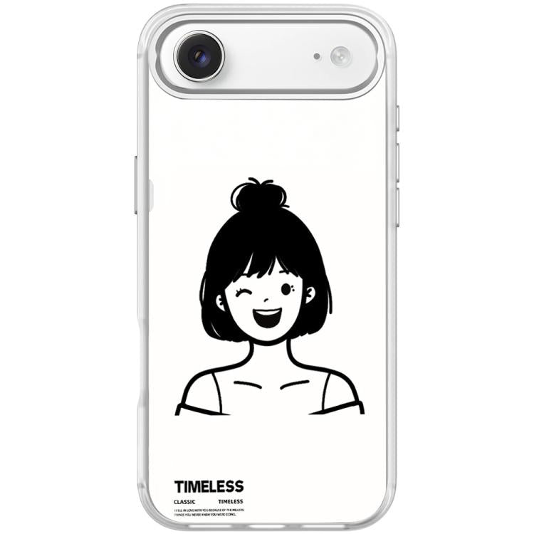 Custodia magnetica per telefono con motivo ragazza dai capelli corti in stile schizzo, For iPhone 17 Pro Max, For iPhone 17 Pro, For iPhone 17, For iPhone Air