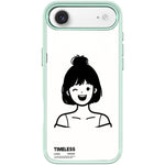 Custodia magnetica per telefono con motivo ragazza dai capelli corti in stile schizzo, For iPhone 17 Pro Max, For iPhone 17 Pro, For iPhone 17, For iPhone Air