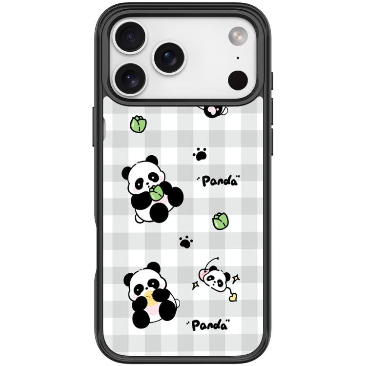 Adorabile custodia magnetica per telefono con motivo panda a griglia., For iPhone 17 Pro Max, For iPhone 17 Pro, For iPhone 17, For iPhone Air