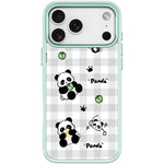 Adorabile custodia magnetica per telefono con motivo panda a griglia., For iPhone 17 Pro Max, For iPhone 17 Pro, For iPhone 17, For iPhone Air