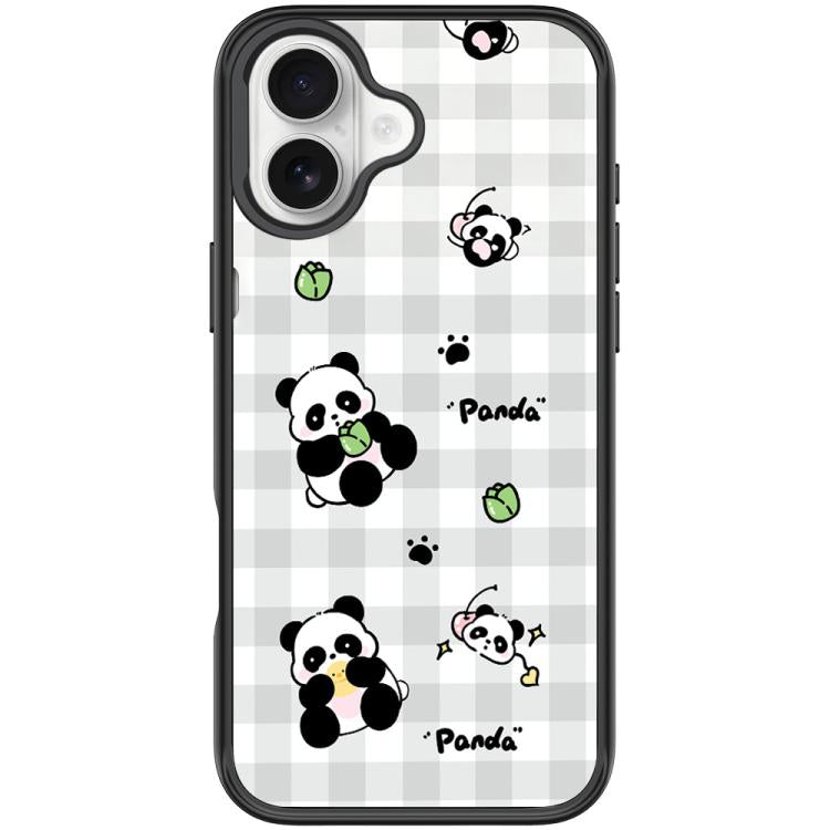 Adorabile custodia magnetica per telefono con motivo panda a griglia., For iPhone 17 Pro Max, For iPhone 17 Pro, For iPhone 17, For iPhone Air