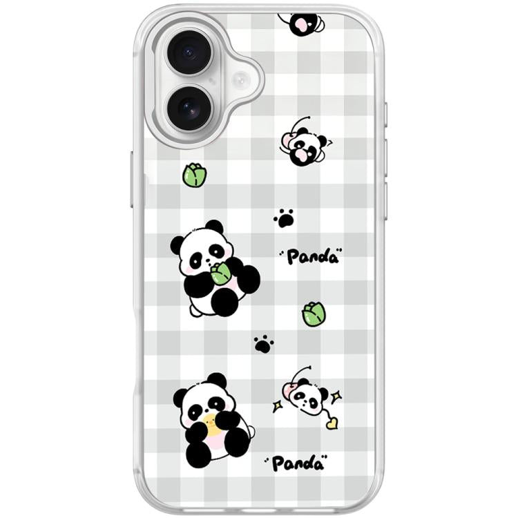 Adorabile custodia magnetica per telefono con motivo panda a griglia., For iPhone 17 Pro Max, For iPhone 17 Pro, For iPhone 17, For iPhone Air