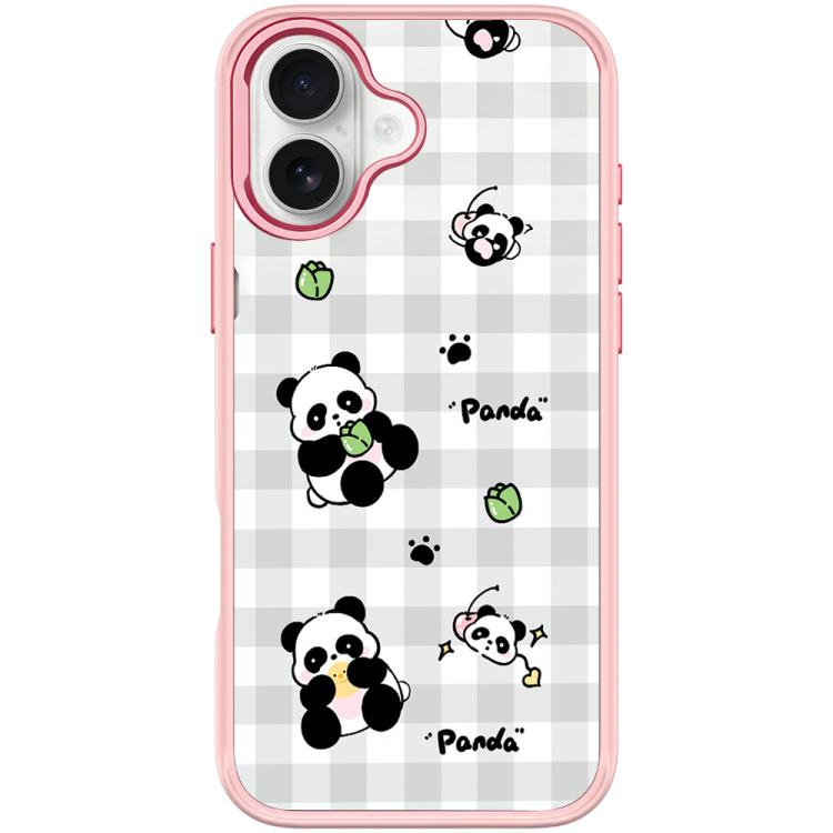 Adorabile custodia magnetica per telefono con motivo panda a griglia., For iPhone 17 Pro Max, For iPhone 17 Pro, For iPhone 17, For iPhone Air