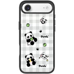 Adorabile custodia magnetica per telefono con motivo panda a griglia., For iPhone 17 Pro Max, For iPhone 17 Pro, For iPhone 17, For iPhone Air
