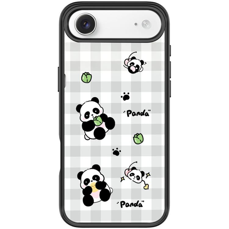 Adorabile custodia magnetica per telefono con motivo panda a griglia., For iPhone 17 Pro Max, For iPhone 17 Pro, For iPhone 17, For iPhone Air
