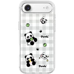 Adorabile custodia magnetica per telefono con motivo panda a griglia., For iPhone 17 Pro Max, For iPhone 17 Pro, For iPhone 17, For iPhone Air
