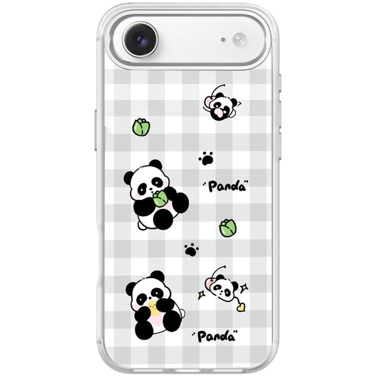 Adorabile custodia magnetica per telefono con motivo panda a griglia., For iPhone 17 Pro Max, For iPhone 17 Pro, For iPhone 17, For iPhone Air