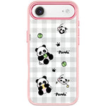 Adorabile custodia magnetica per telefono con motivo panda a griglia., For iPhone 17 Pro Max, For iPhone 17 Pro, For iPhone 17, For iPhone Air