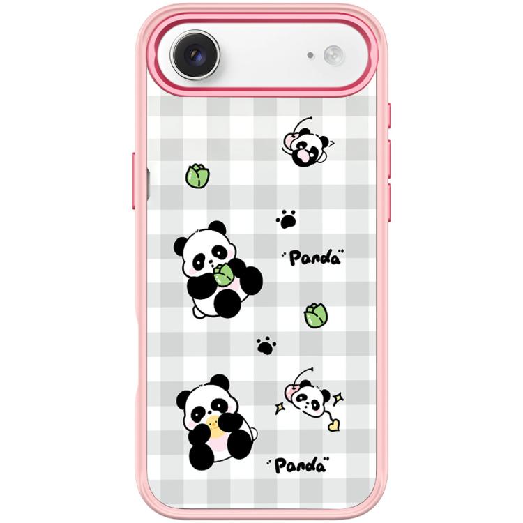 Adorabile custodia magnetica per telefono con motivo panda a griglia., For iPhone 17 Pro Max, For iPhone 17 Pro, For iPhone 17, For iPhone Air