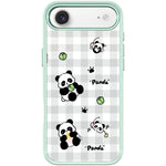Adorabile custodia magnetica per telefono con motivo panda a griglia., For iPhone 17 Pro Max, For iPhone 17 Pro, For iPhone 17, For iPhone Air
