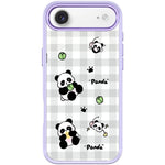 Adorabile custodia magnetica per telefono con motivo panda a griglia., For iPhone 17 Pro Max, For iPhone 17 Pro, For iPhone 17, For iPhone Air