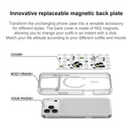 Adorabile custodia magnetica per telefono con motivo panda a griglia., For iPhone 16 Pro Max, For iPhone 16 Pro, For iPhone 15 Pro Max, For iPhone 15 Pro