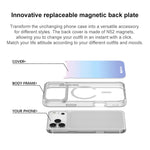 Custodia magnetica per telefono con motivo a pois azzurri, For iPhone 16 Pro Max, For iPhone 16 Pro, For iPhone 15 Pro Max, For iPhone 15 Pro