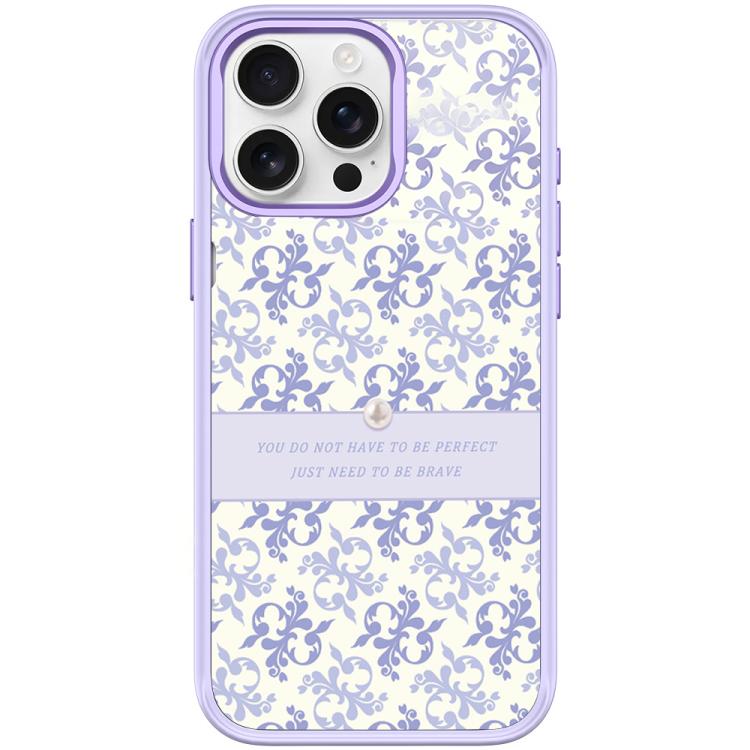 Custodia magnetica per telefono con motivo floreale viola chiaro, For iPhone 16 Pro Max, For iPhone 16 Pro, For iPhone 15 Pro Max, For iPhone 15 Pro