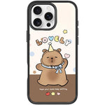Adorabile custodia magnetica per telefono con motivo a piccolo capibara, For iPhone 16 Pro Max, For iPhone 16 Pro, For iPhone 15 Pro Max, For iPhone 15 Pro