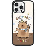 Adorabile custodia magnetica per telefono con motivo a piccolo capibara, For iPhone 16 Pro Max, For iPhone 16 Pro, For iPhone 15 Pro Max, For iPhone 15 Pro