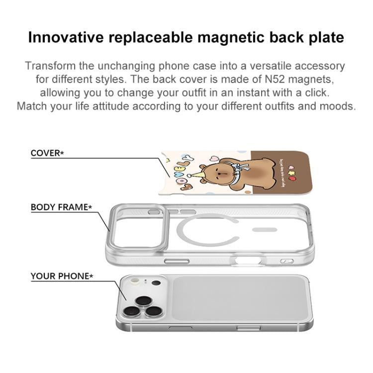 Adorabile custodia magnetica per telefono con motivo a piccolo capibara, For iPhone 17 Pro Max, For iPhone 17 Pro, For iPhone 17, For iPhone Air