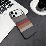 Custodia per telefono magnetica in PC con stampa a trasferimento d'acqua, effetto pelle a righe, con stampa a trasferimento d'acqua su entrambi i lati., For iPhone 17 Pro Max, For iPhone 17 Pro