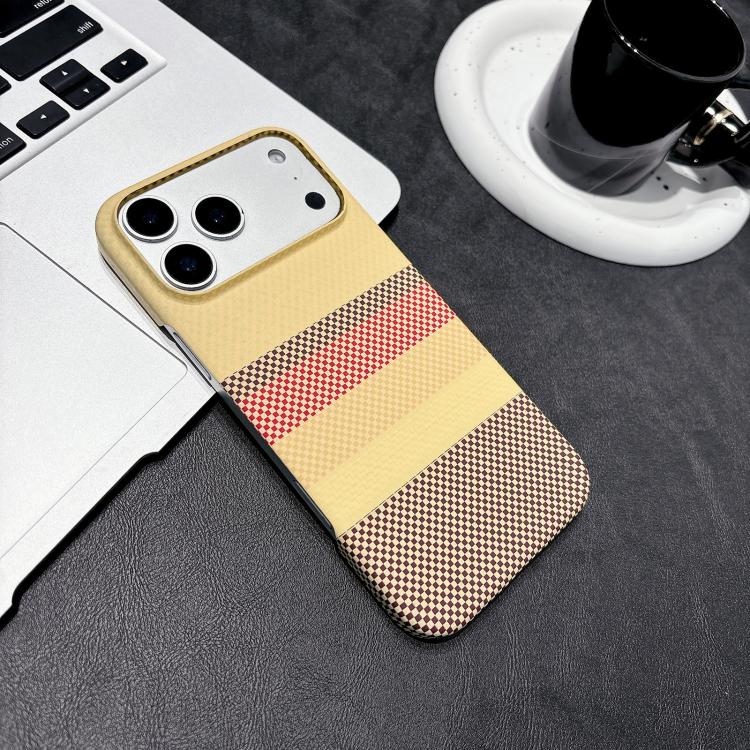 Custodia per telefono magnetica in PC con stampa a trasferimento d'acqua, effetto pelle a righe, con stampa a trasferimento d'acqua su entrambi i lati., For iPhone 17 Pro Max, For iPhone 17 Pro