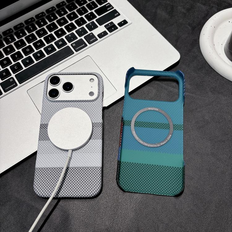 Custodia per telefono magnetica in PC con stampa a trasferimento d'acqua, effetto pelle a righe, con stampa a trasferimento d'acqua su entrambi i lati., For iPhone 17 Pro Max, For iPhone 17 Pro