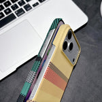 Custodia per telefono magnetica in PC con stampa a trasferimento d'acqua, effetto pelle a righe, con stampa a trasferimento d'acqua su entrambi i lati., For iPhone 17 Pro Max, For iPhone 17 Pro