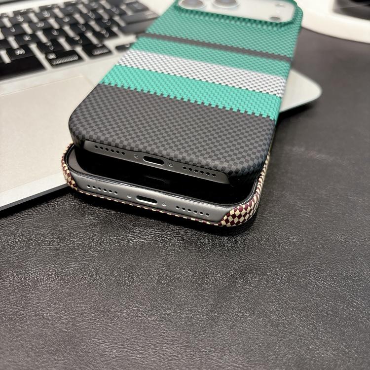 Custodia per telefono magnetica in PC con stampa a trasferimento d'acqua, effetto pelle a righe, con stampa a trasferimento d'acqua su entrambi i lati., For iPhone 17 Pro Max, For iPhone 17 Pro