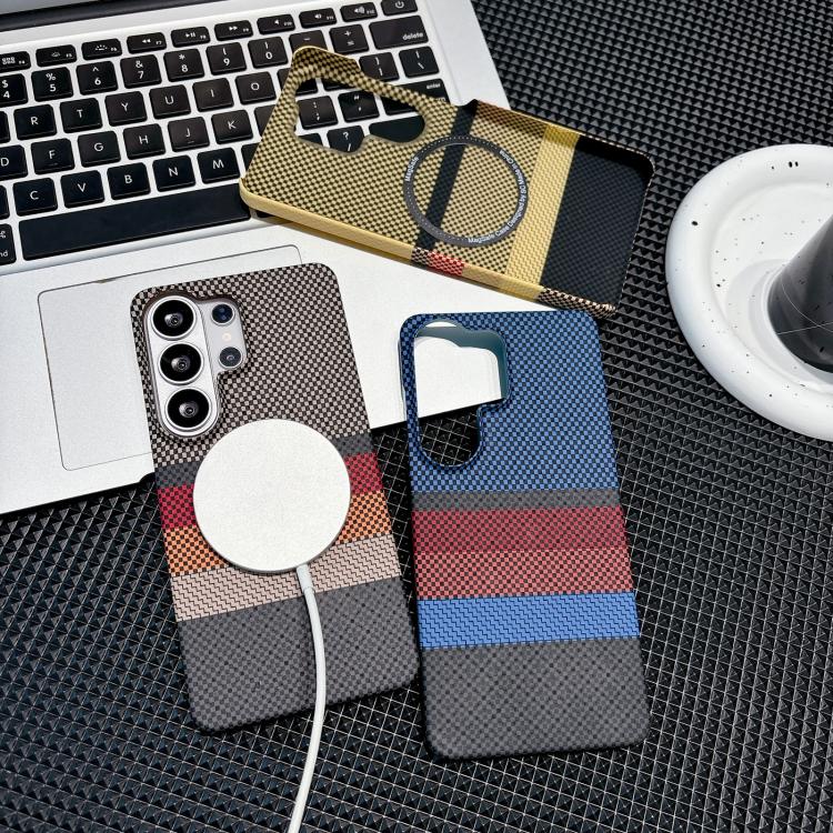 Custodia per telefono magnetica in PC con stampa a trasferimento d'acqua, effetto pelle a righe, con stampa a trasferimento d'acqua su entrambi i lati., For Samsung Galaxy S26 Ultra 5G, For Samsung Galaxy S25 Ultra 5G, For Samsung Galaxy S24 Ultra 5G  ...