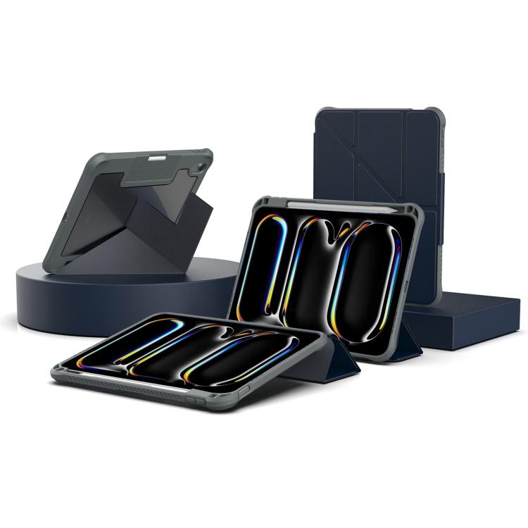 Custodia per tablet pieghevole a Y in ecopelle della serie Mutura LiShi, For iPad 2025 / 2022, For iPad Air 11 2026 / 2025 / 2024