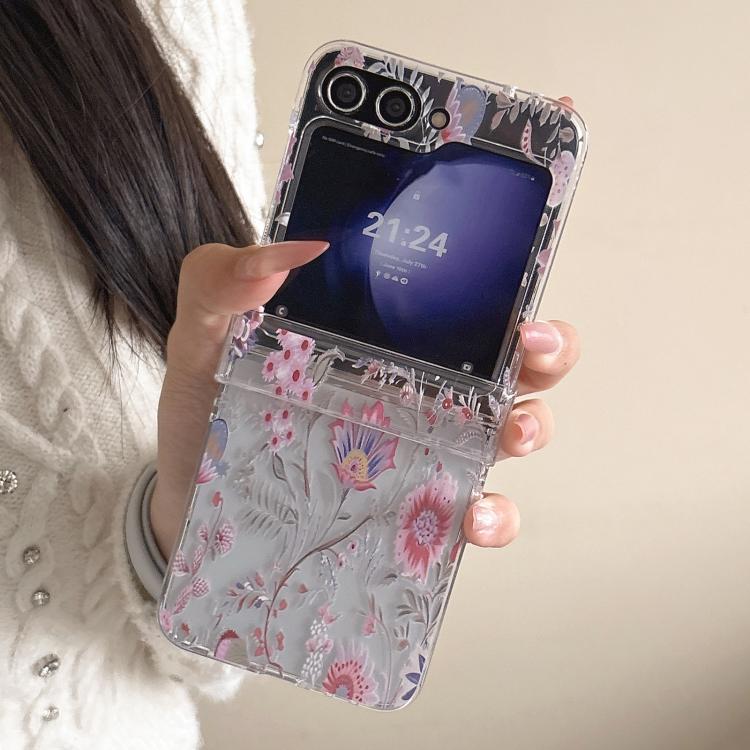 Elegante custodia per telefono con motivo floreale rosa., For Samsung Galaxy Z Flip7 5G, For Samsung Galaxy Z Flip6, For Samsung Galaxy Z Flip5