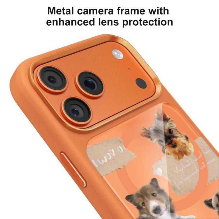 Custodia magnetica in silicone liquido con motivo di cuccioli reciproci, For iPhone 17 Pro Max, For iPhone 17 Pro