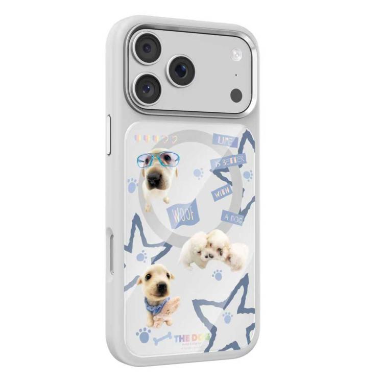 Custodia magnetica in silicone liquido con motivo di cuccioli reciproci, For iPhone 17 Pro Max, For iPhone 17 Pro