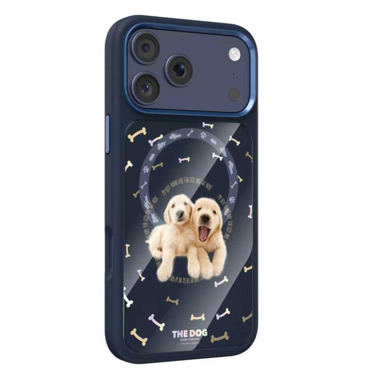 Custodia magnetica in silicone liquido con motivo di cuccioli reciproci, For iPhone 17 Pro Max, For iPhone 17 Pro