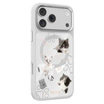 Custodia magnetica in silicone liquido con motivo di gatti in comune, For iPhone 17 Pro Max, For iPhone 17 Pro