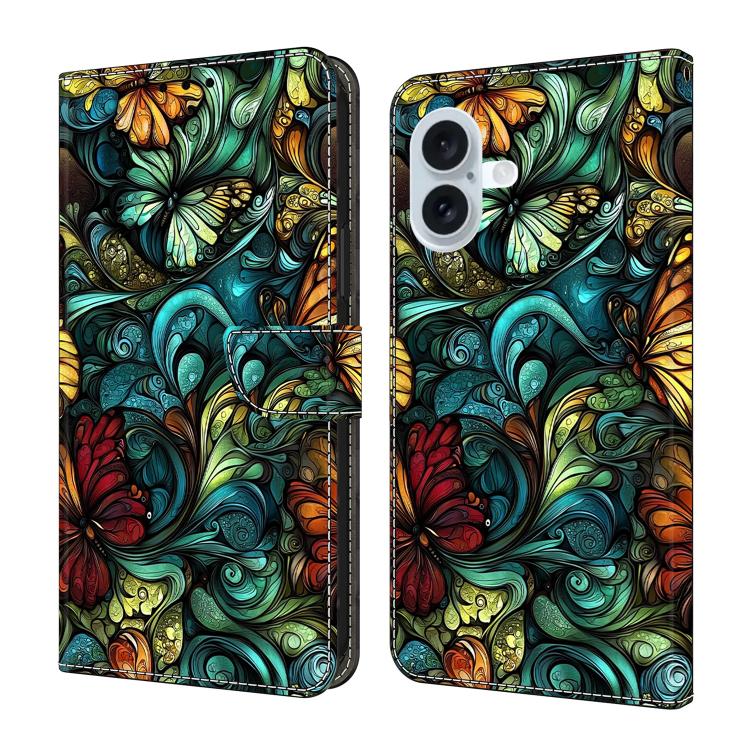 Custodia portafoglio in ecopelle effetto cristallo per iPhone 16