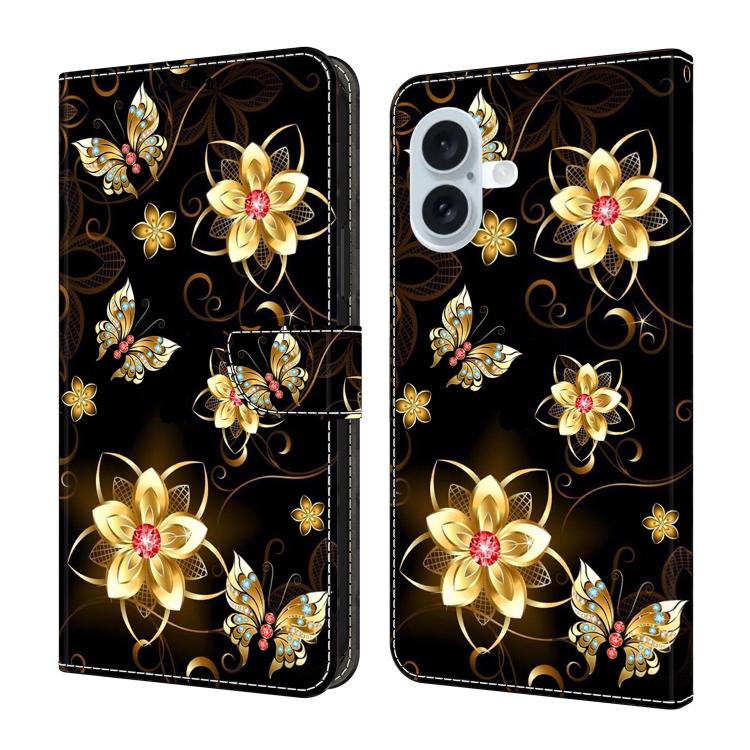 Custodia portafoglio in ecopelle effetto cristallo per iPhone 16