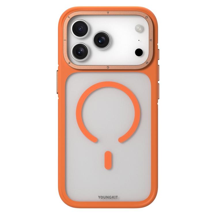 YOUNGKIT Custodia ibrida magnetica per telefono con finitura opaca TPU/PC effetto sabbia rocciosa., For iPhone 17 Pro Max, For iPhone 17 Pro