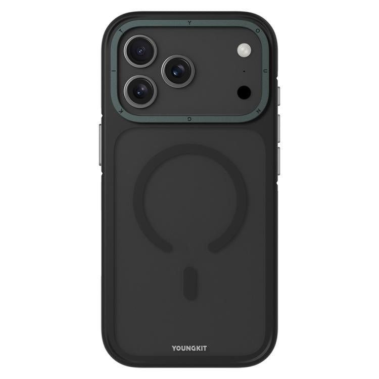 YOUNGKIT Custodia ibrida magnetica per telefono con finitura opaca TPU/PC effetto sabbia rocciosa., For iPhone 17 Pro Max, For iPhone 17 Pro