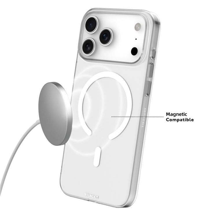 Custodia magnetica per telefono YOUNGKIT Crystal Shield in PC, For iPhone 17 Pro Max, For iPhone 17 Pro