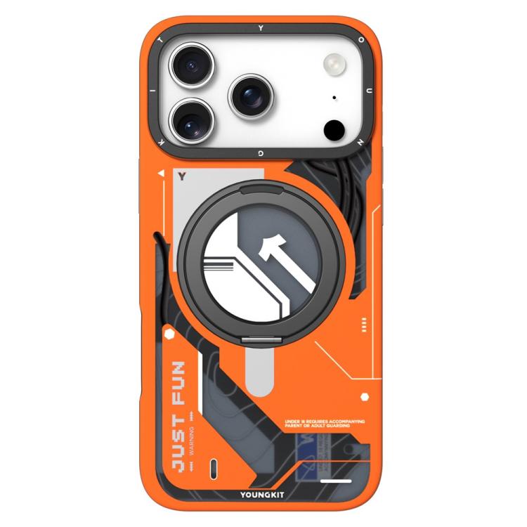 Custodia magnetica per telefono YOUNGKIT Starship Series con supporto girevole in TPU IMD, For iPhone 17 Pro Max, For iPhone 17 Pro
