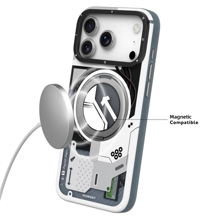Custodia magnetica per telefono YOUNGKIT Starship Series con supporto girevole in TPU IMD, For iPhone 17 Pro Max, For iPhone 17 Pro
