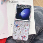 Cover per telefono con motivo floreale e gazza., For Samsung Galaxy Z Flip7 5G, For Samsung Galaxy Z Flip6, For Samsung Galaxy Z Flip5