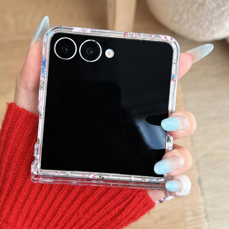Cover per telefono con motivo floreale e gazza., For Samsung Galaxy Z Flip7 5G, For Samsung Galaxy Z Flip6, For Samsung Galaxy Z Flip5