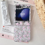 Custodia per telefono con motivo giardino di rose rosa, For Samsung Galaxy Z Flip7 5G, For Samsung Galaxy Z Flip6, For Samsung Galaxy Z Flip5