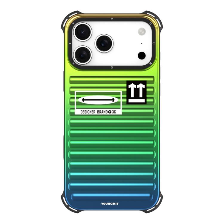 Custodia per telefono YOUNGKIT Secret Color Laser Gradient in lega di alluminio e TPU, For iPhone 17 Pro Max, For iPhone 17 Pro